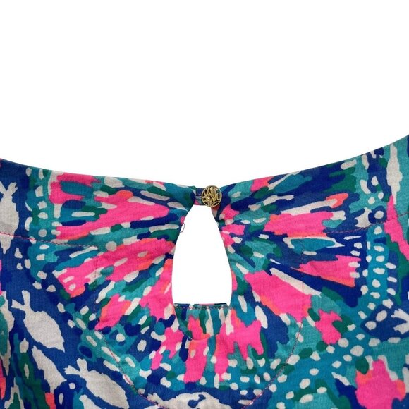 Lilly Pulitzer Shake it Up 3/4 Sleeve Bay Pink and Blue Dress Size Small - Picture 6 of 9